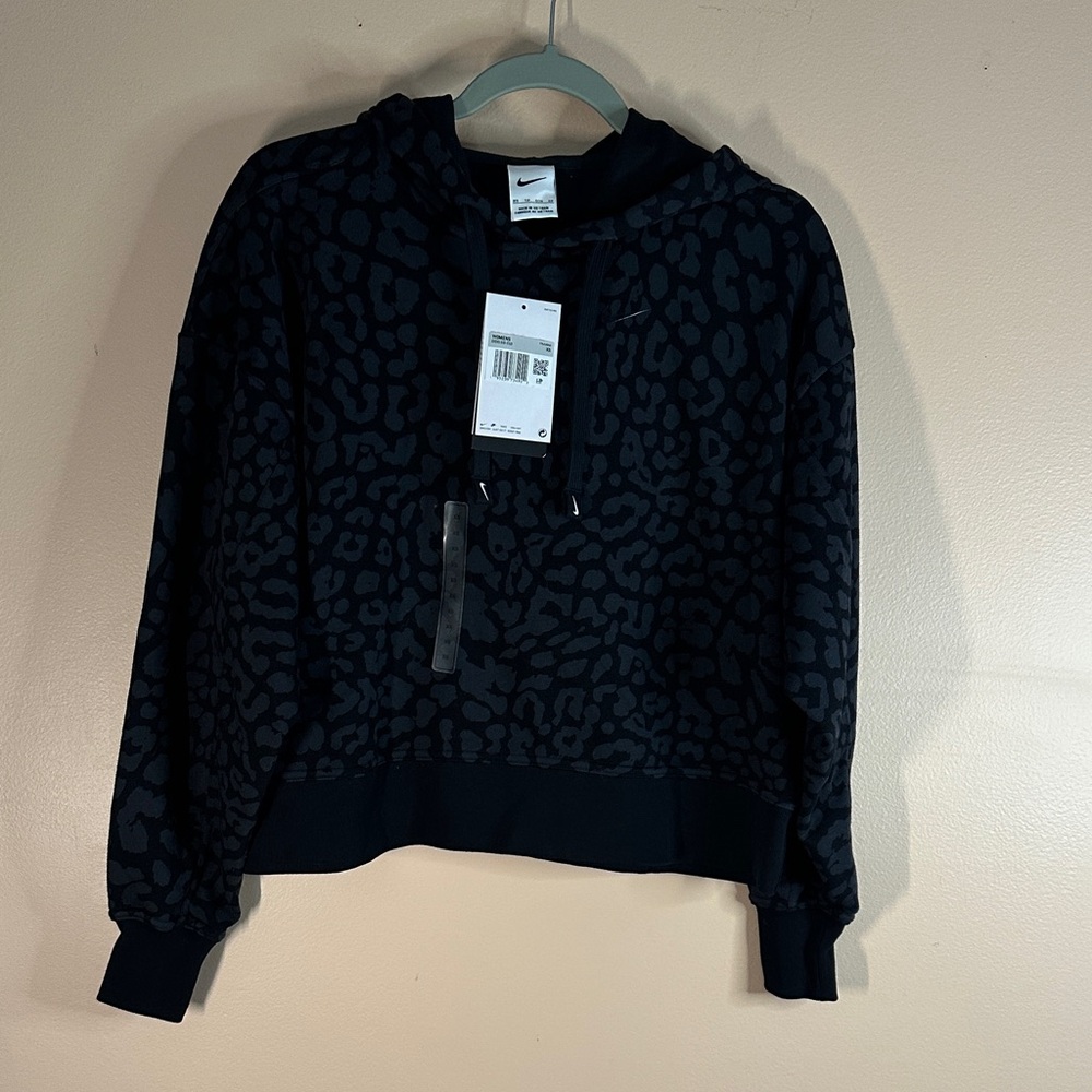 Nike Women's Black Leopard Print Hoodie